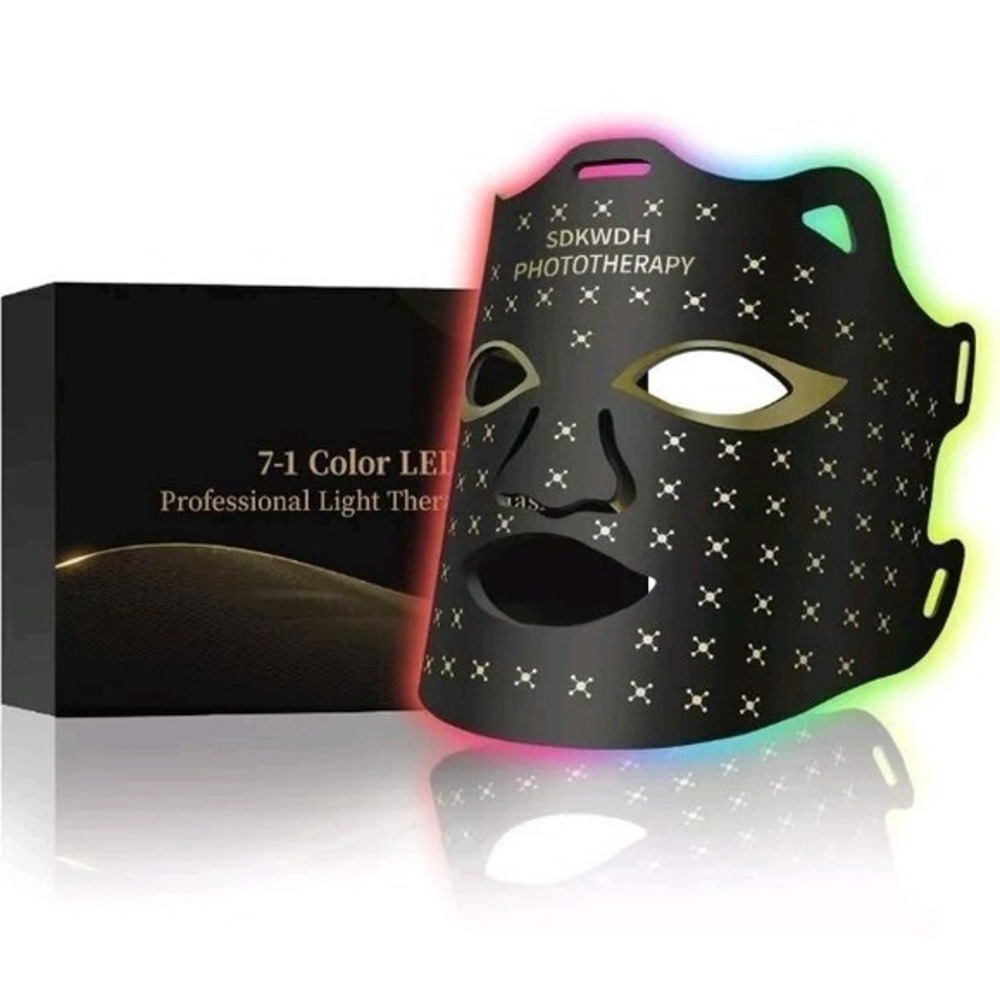 SDKWDH Red Light Therapy for Face, Led Face Mask Light Therapy At Home, 7 Colors
